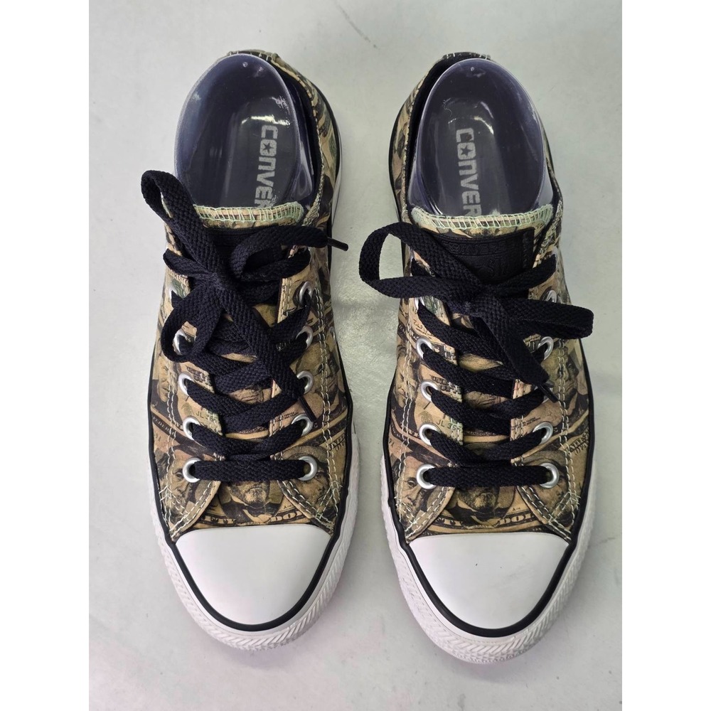 Converse All Star‎ Men's Sneakers Size 6 Women's 8 Green White Cash Print Shoes - Picture 7 of 11